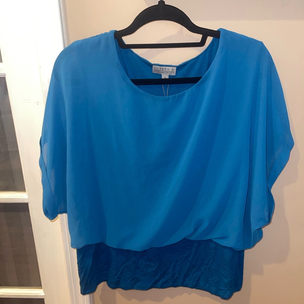 Joseph A Blue short sleeve blouse top shirt NWT woman’s XL